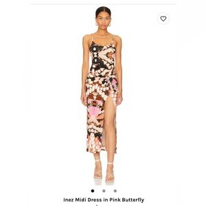 REVOLVE Pink Butterfly Midi Dress